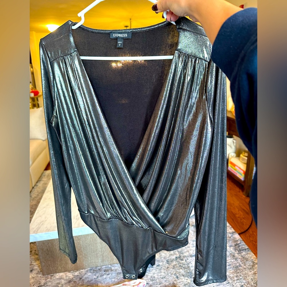 Express - Body Suit — Chrome/Metallic — size Small